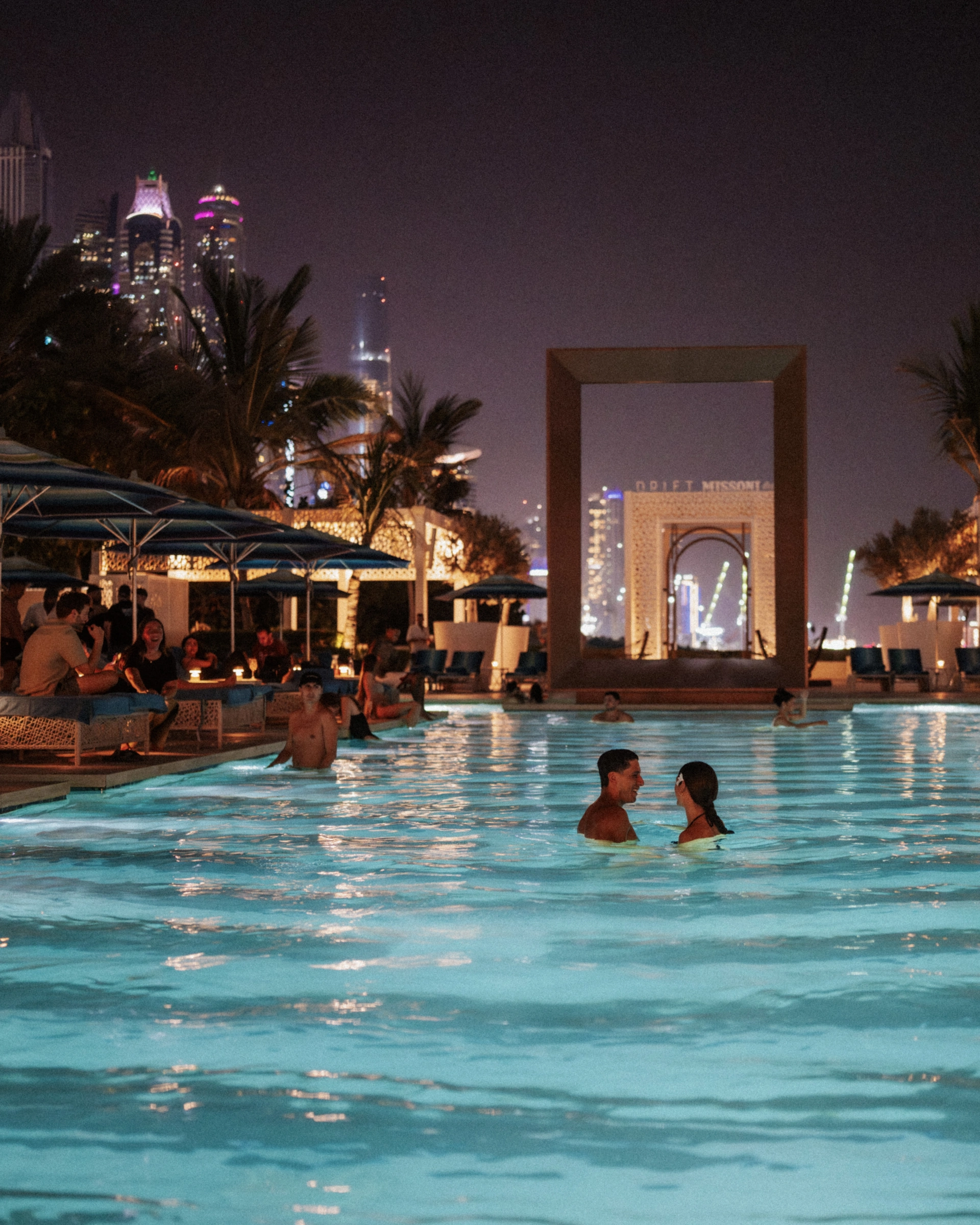 Night Swim at Drift Beach Dubai