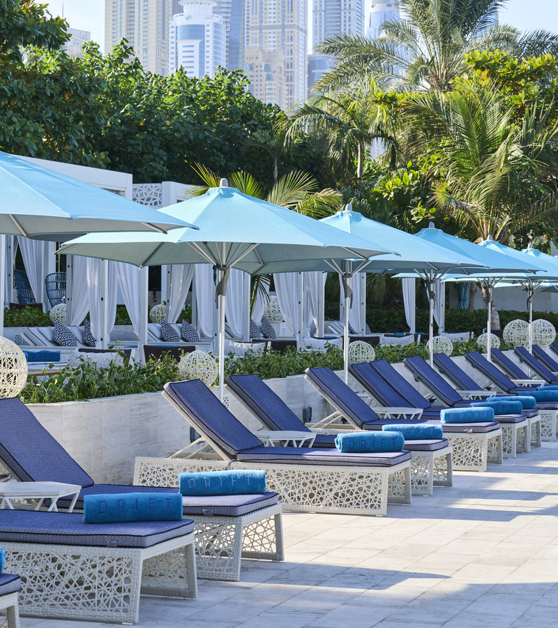 Book sun lounger in Drift Pool Beach club.